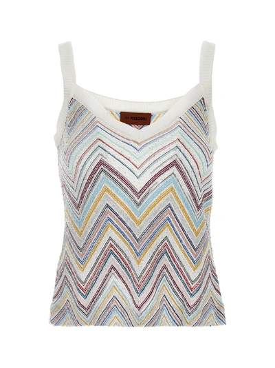 Missoni Zig-zag Print Top In White