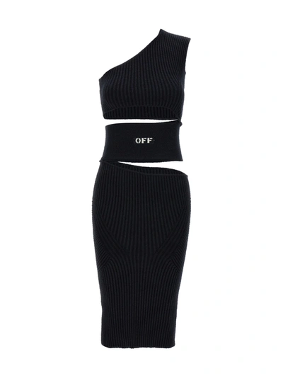 Off-white Black Abito Micro Boucl