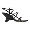 Gia Borghini 70mm Leather Wedge Sandals In Black
