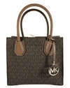 Michael Kors Mercer Medium Brown Leather Messenger Bag In Brown