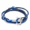 ANCHOR & CREW Royal Blue Union Silver & Leather Bracelet