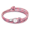 ANCHOR & CREW Red Dash Dundee Silver & Rope Bracelet