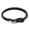ANCHOR & CREW BLACK PADSTOW SILVER & ROPE BRACELET