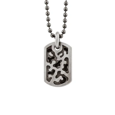 Gucci Small Camouflage Dog Tag In Sterling Silver