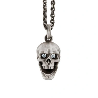 Gucci Skull Pendant With Hinged Jaw And Diamond Eyes In Sterling Silver