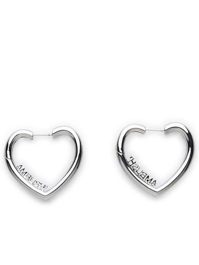 Ambush Mini Heart Hoop Earrings In Silver