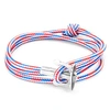 ANCHOR & CREW Project-RWB Red White & Blue Union Silver and Rope Bracelet