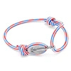 ANCHOR & CREW PROJECT-RWB RED WHITE & BLUE LONDON SILVER & ROPE BRACELET