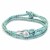ANCHOR & CREW Green Dash Dundee Silver & Rope Bracelet
