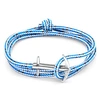 ANCHOR & CREW Blue Dash Admiral Anchor Silver & Rope Bracelet