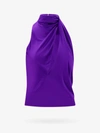 Versace Purple Halterneck Top With Diagonal Cut-out In Viscose Woman In Purple