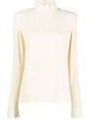 Veronique Leroy Véronique Leroy High Neck Zipped Long Sleeves Top In 12 Plaster