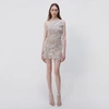 Jonathan Simkhai Penelope Crystal Shell Dress In Silver