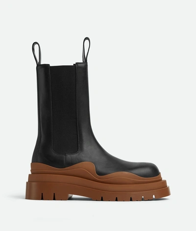 Bottega Veneta Chelsea Tire Boots Shoes In 1753 Black Cognac