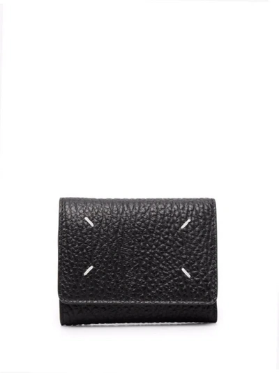 Maison Margiela Four Stitches Tri-fold Wallet In T8013 Black