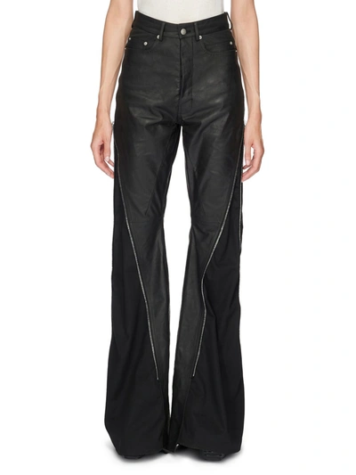 Rick Owens Women Matte Calf Leather Bolan Banana Pants In 09 Black