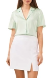 Halogen Short Sleeve Button-up Camp Shirt In Seafoam Green