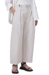 Citizen Of Humanity Payton Super High Waist Crop Wide Leg Utility Trousers In Oysterette