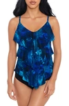 Magicsuit Hazy Daze Rita Ruffle Tankini Top In Blue Multi