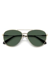 POLAROID 60MM POLARIZED AVIATOR SUNGLASSES