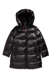 Save The Duck Teen Black Millie Hooded Quilted Coat In Black