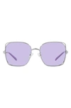 Tory Burch Cut-out Metal & Plastic Butterfly Sunglasses In Silver