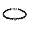 GUCCI SKULL BRACELET IN STERLING SILVER WITH DIAMONDS BLACK ONYX & SNAKE CLASP