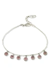 SAMUEL B. STERLING SILVER GEMSTONE CHARM BRACELET