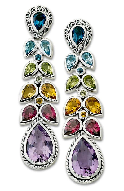 Samuel B. Silver 11.15 Ct. Tw. Gemstone Drop Earrings In Metallic