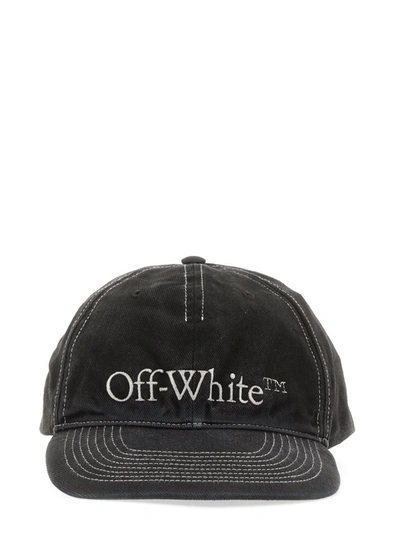 Off-white Bookish Logo-embroidered Baseball Cap In Black