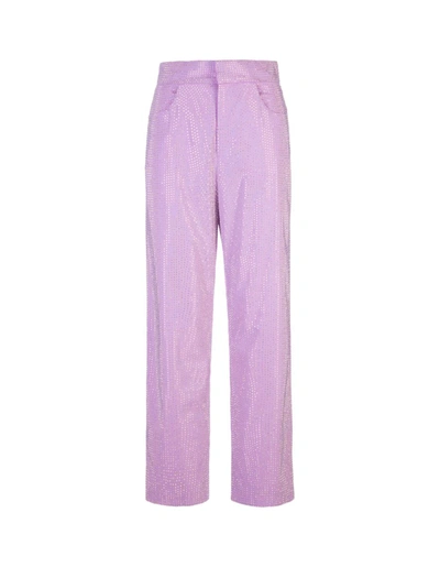Giuseppe Di Morabito Lilac Straight Trousers With Crystals In Purple