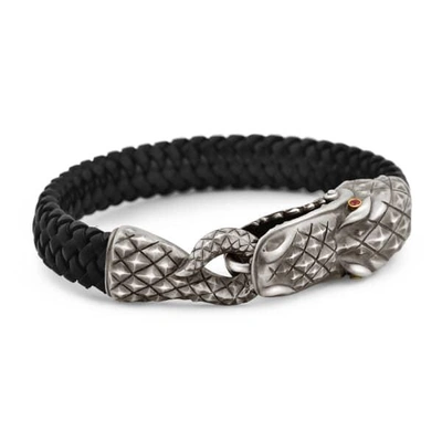 Gucci Alligator Clasp Bracelet In Silver 18kt Gold And Rubies