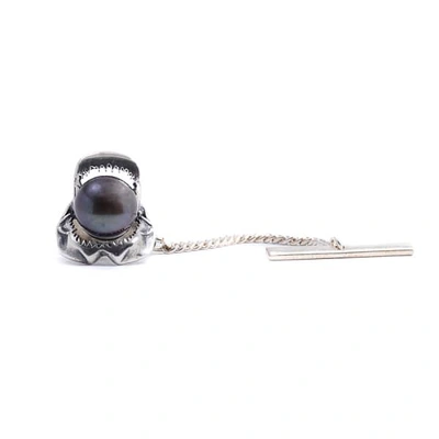 Gucci Shark Jawbone And Pearl Tie Pin  Silver