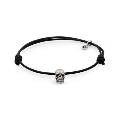 Gucci Skull Bracelet In Oxidized Silver With Black Diamond Eyes