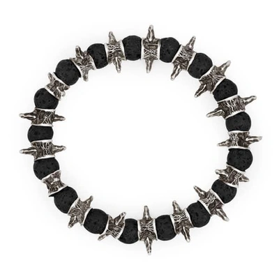 Gucci Lava Beads Oxidized Sterling Silver Spiky Bracelet