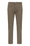 Pt Torino Superslim Trousers In Cotton And Silk In Brown