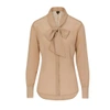 GUCCI BEIGE SILK BOW BLOUSE