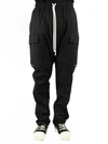 Rick Owens Black Porterville Cropped Cargo Pants In 09