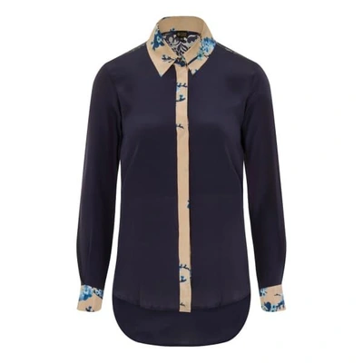 Gucci Midnight Blue Printed Classic Silk Shirt