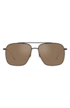 Oliver Peoples Men's Dresner Titanium & Crystal Aviator Sunglasses In Brown/brown Mirrored Solid