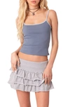 Edikted Back 2 Basics Crop Tank Top In Blue