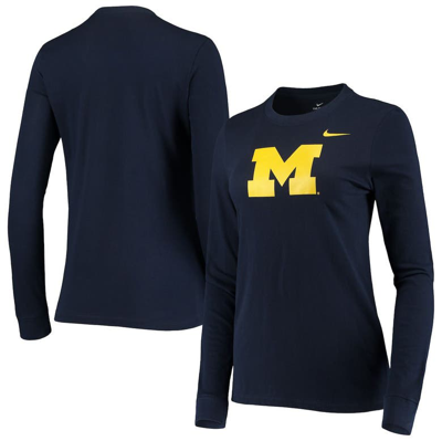 Nike Navy Michigan Wolverines Logo Performance Long Sleeve T-shirt