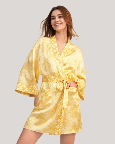 Lilysilk Golden Lily Silk Satin Kimono Robe