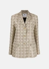 Marine Serre Regenerated Crescent Moon-print Blazer In Beige