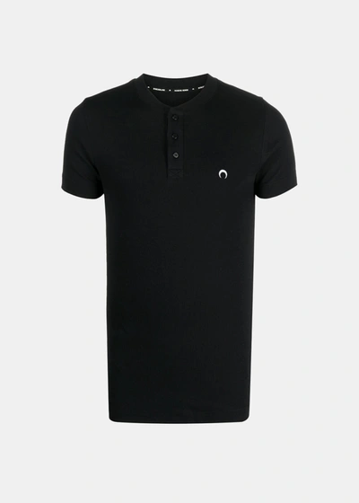 Marine Serre Polo Organic Cotton In Black