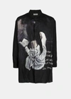 YOHJI YAMAMOTO YOHJI YAMAMOTO BLACK O-FLY FRONT STAND BLOUSE