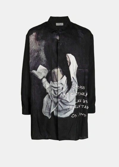 Yohji Yamamoto Hemd Mit Grafischem Print In Black