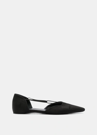 Totême The T-strap Leather Flats In Black 200