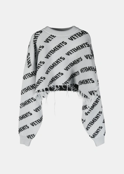 Vetements Grey Cropped Sweater