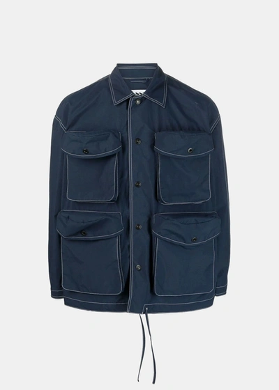 Sunnei Four-pocket Longsleeved Shirt In Dark Navy